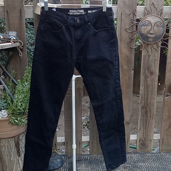 Men's or junior jeans 28-30 good condition black s26- skinny signature by Levi's - Picture 5 of 14